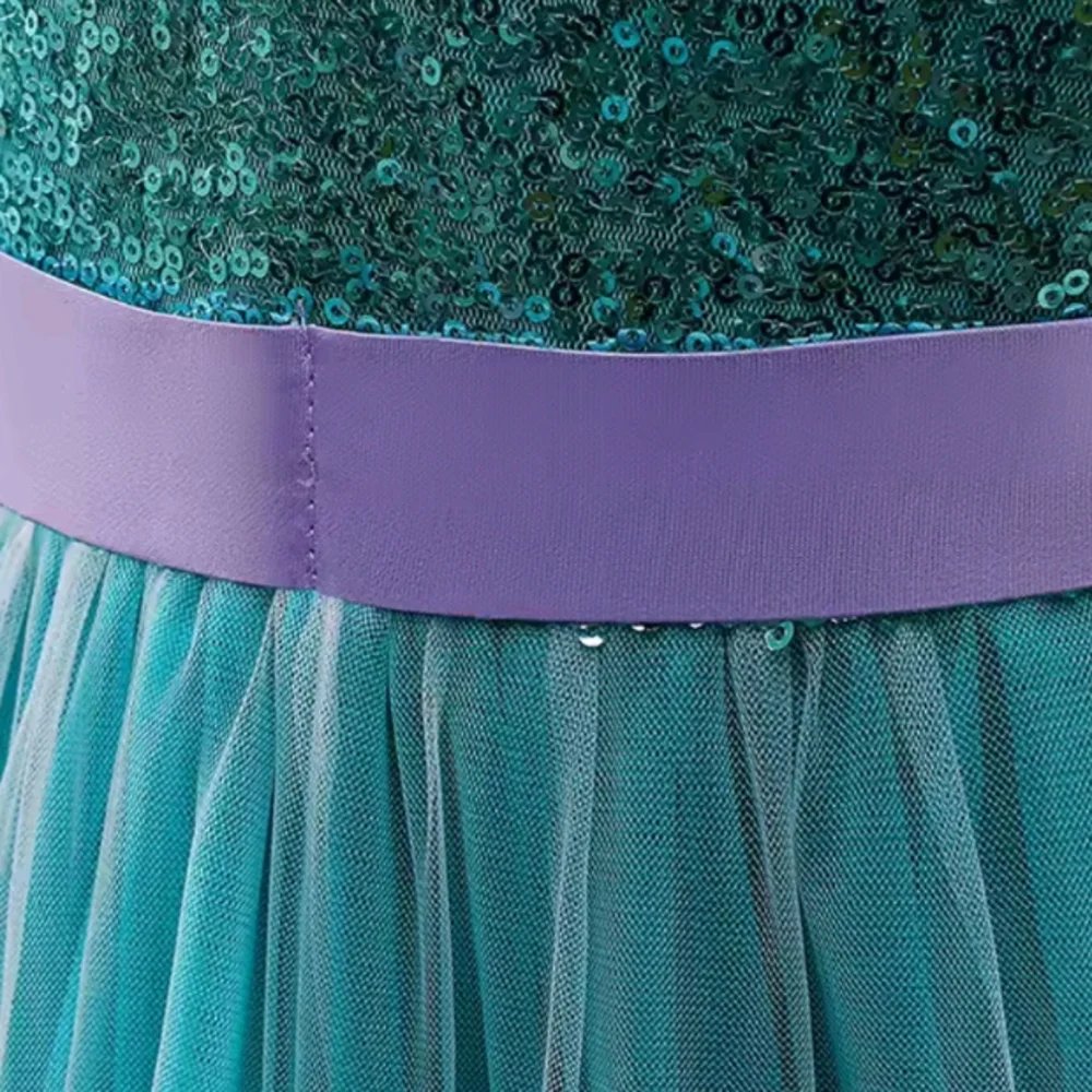 Girls Teal and Purple Mermaid Princess Costume Dress